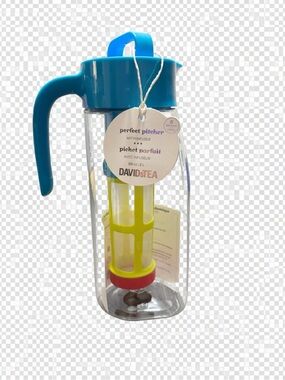 Perfect plastic Pitcher with Infuser - Blue, Yellow, & Pink.